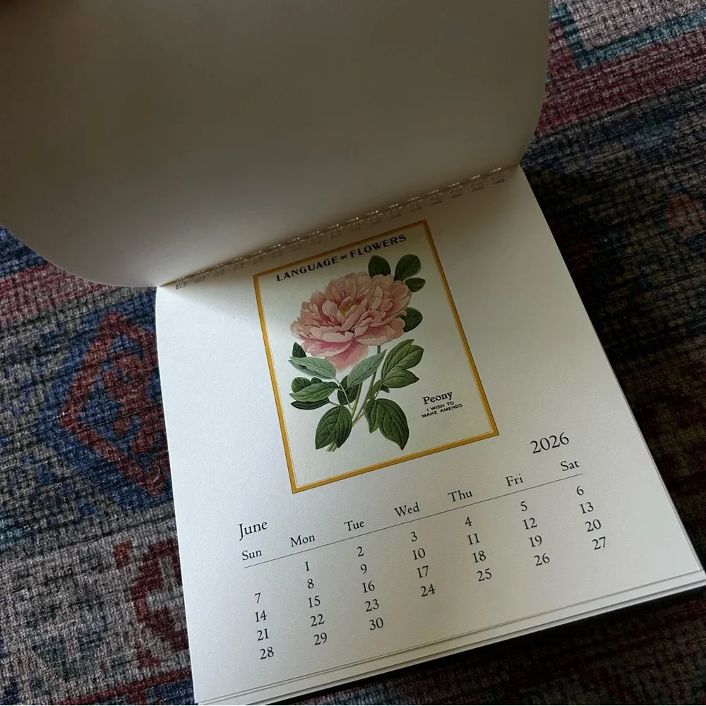 Cavallini Language of Flowers 2026 tabletop calendar